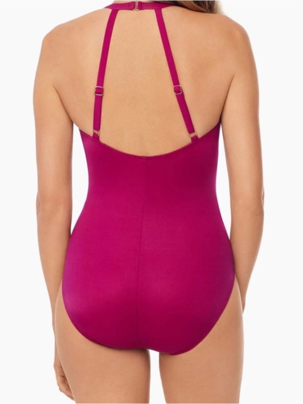 Miraclesuit Rock Solid Wrapsody One Piece Swimsuit in Framboise Pink SZ 14 NWT - Picture 2 of 5